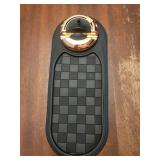 Multifunction Car Anti-Slip Mat, Rotatable Vehicle Phone Holder with Temporary Parking Number, Universal Auto Dashboard Organizer Pad Accessory for Phones, Sunglasses, Keys (Grey/Gold) - Retail: $14