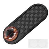 Multifunction Car Anti-Slip Mat, Rotatable Vehicle Phone Holder with Temporary Parking Number, Universal Auto Dashboard Organizer Pad Accessory for Phones, Sunglasses, Keys (Grey/Gold) - Retail: $14