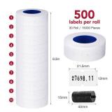 30 Rolls 15000pcs White Price Gun Labels for Mx-5500 Labeler White Pricemarker Stickers Plus 3 Piece Refill Ink Rolls (30 Rolls Pure White + 3 Refill Inks) 1 Roll Use. See pic for reference.  - Retail
