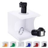 Mini Photo Studio Tent Jewelry Light Box Kit, SENLIXIN Portable Foldable Small Home Photography Studio Light Box Booth Shooting Tent with LED Light Strips - with 6 Color Background (20x20x20cm) - Reta