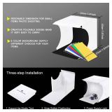 Mini Photo Studio Tent Jewelry Light Box Kit, SENLIXIN Portable Foldable Small Home Photography Studio Light Box Booth Shooting Tent with LED Light Strips - with 6 Color Background (20x20x20cm) - Reta
