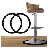 2 Pack Bar Stools Leg Protectors Ring, Non Slip Silicone Chair Leg Floor Protector, Pads Bottom Protect Wooden Floor No Scratches No Noise Anti-Slip, Stretchable Fits 16.5 to 18.5" Chair Base, Black -