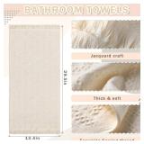 4 Pack Boho Bathroom Hand Towel 14 x 30 Inch 100% Turkish Cotton Decorative Boho Kitchen Hand Towel Farmhouse Bathroom Decor Set Absorbent Soft Guest Tea Gift(Cream White) - Retail: $13