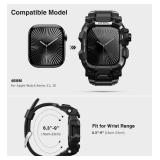 Rugged Case with Band for Apple Watch 46mm,Compatible with Apple Watch Series 11/10, Military Grade Shockproof Bumper Cover for iWatch Tactical Band Men (Black, 46mm) - Retail: $34