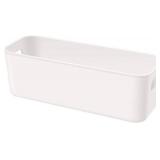 Amyup Set Of 4 Plastic Storage Bins,Versatile Kitchen Pantry Organization and Storage,for Plastic Storage Container Under Bed,Under Sink Bathroom Organizer (White, 4 Pack Narrow) - Retail: $22