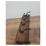 Hardware not Included Dseap Wall Mounted Coat Rack: Patented, Heavy-Duty, 17.4\" Long 5-Double-Hooks Wooden Hanger Rail for Winter Coats, Hat, Jacket, Clothing - Natural & Black - Retail: $26