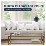 SEE PHOTOS MIULEE Throw Pillows Inserts, Pack of 2 12x24 Inch 100% Virgin Fiber Filling Bed Couch Pillows - Retail: $24