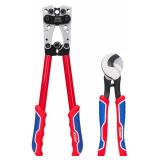 iCrimp Battery Cable Lug Crimping Tool for 8, 6, 4, 2, 1, 1/0 AWG Heavy Duty Wire Lugs, Battery Terminal, Copper Lugs with Wire Shear Cutter - Retail: $0