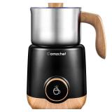 AMZCHEF 8-IN-1 Milk Frother and Steamer 550 Watts, 21 oz Split Stainless Steel Automatic Steamer, Milk