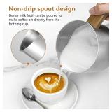 AMZCHEF 8-IN-1 Milk Frother and Steamer 550 Watts, 21 oz Split Stainless Steel Automatic Steamer, Milk