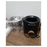 AMZCHEF 8-IN-1 Milk Frother and Steamer 550 Watts, 21 oz Split Stainless Steel Automatic Steamer, Milk