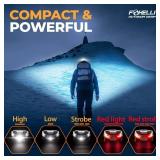 BLACK STRAP,No charging Cable Foxelli USB-C Rechargeable LED Headlamp â Super Bright, Lightweight Head Lamp for Running, Camping, Hiking & Work â Comfortable Fit for Adults & Kids - Retail: 