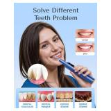 Plaque Remover for Teeth, Dental Tools, Teeth Cleaning Tools with 4 Replaceable Heads, 6-in-1 Dental Pick, LED Light, Waterproof, Rechargeable for Home & Travel Use - Retail: $34