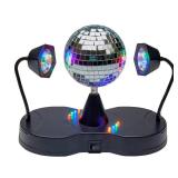 Playbees Rotating Disco Ball - LED Revolving Disco Ball with Movable Strobe Lights for Disco Party Decor, Mirror Lights Party, Mini Lava Lamp Alternative, 30 Second Dance Party - Retail: $35