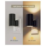 L LOHAS LED Night Light Plug in, Modern Night Lights Plug into Wall, Dusk to Dawn Sensor, Soft White 3000K, 0-100LM Adjustable Brightness, Dimmable Night Lights for Hallway Bedroom Stairway, 2 Pack - 
