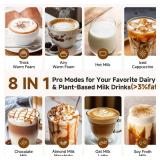 Milk Frother and Steamer [Upgraded], AMZCHEF All-in-1 Detachable Frother for Coffee 600W, Automatic Warm and Cold Foam Maker, Stainless Steel Jug, Dishwasher Safe, LED Display - Retail: $70