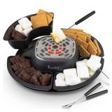 Appears Pre Owned Kusini Smores Maker Tabletop Indoor - Flameless Electric Marshmallow Roaster â 4 Detachable Trays & 4 Roasting Forks â Gift Set & Date Night Idea. Movie Night Supplies & Ho