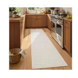 PHOTO FOR REFERENCE, SEE EXTRA PHOTO FOR DESIGN Collive Long Runners Rug for Hallways 2.6x8 Washable Kitchen Runner Rugs Non-Slip Rubber Backed Boho Hallway Runner Rug Tan Braided Farmhouse Carpet Flo