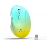 Ergonomic Wireless Mouse with USB Receiver for PC Computer, Laptop and Desktop, Ergo Mouse Vertical with Silent Clicks Long Battery Life, Up to 1600 DPI & 1 AA Battery Powered, YellowBlue - Retail: $0