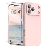 for iPhone 17 Pro Max Case, Liquid Silicone Cover with Camera Protection Anti-Scratch Soft Microfiber Lining Shockproof Protective Phone Case for iPhone 17 Pro Max 6.9\", Chalk Pink - Retail: $0