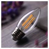 BORT B11 Chandelier led Light Bulbs, Dimmable 4W Equivalent to 40W LED Candelabra Bulbs, 2700K Warm White, E26 Standard Medium Base LED Bulbs, Torpedo Top (6 Pack)