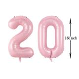 MISSING ONE NUMBER, (6 or 9)AnnoDeel 10 pcs 16inch Number Pink Mylar Balloons, 0~9 Pink Foil Balloons for Girl Sweet Birthday Wedding Party Decorations Number Balloons - Retail: $9