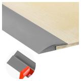 20Ft Carpet Floor Transition Strip, Self Adhesive Floor Edging Trim Strip, PVC Threshold Cover for Doorway, Flat Divider Transitions Suitable for Threshold with a Height Less Than 5 mm - Gray - Retail