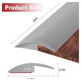 20Ft Carpet Floor Transition Strip, Self Adhesive Floor Edging Trim Strip, PVC Threshold Cover for Doorway, Flat Divider Transitions Suitable for Threshold with a Height Less Than 5 mm - Gray - Retail