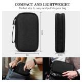 FYY Electronic Organizer, Travel Cable Organizer Bag Pouch Electronic Accessories Carry Case Portable Waterproof Double Layers Storage Bag for Cable, Cord, Charger, Phone, Earphone, Medium, Black - Re