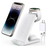 Wireless Charging Station, 3 in 1 Fast Wireless Charger Stand for Multiple Devices Apple Watch Ultra Series 11 10 9 8 7 6 SE 5 4 3 2, iPhone 17 16 15 14 13 12 11 Pro Max/Plus/Air/X/XS/XR/SE, Airpods -
