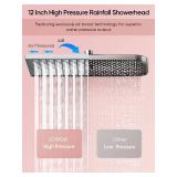 Cobbe 11.8 Inch Rain Shower Head with 6 Modes Handheld Water Sprayï¼High Pressure Showerhead Combo with 11 Inch Adjustable Extension Arm, Chrome - Retail: $32