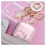 (with Safety Lock) Clear Case Compatible with Cute Apple Airpods 4 Cases 2024 Women, VISOOM Soft TPU Transparency Air pods 4 Gen Cases iPods 4 Earbuds Case Girl Bling Keychain for Airpod iPod 4th Gen 