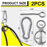 Dunzy 2 Sets Horse Tie Ring, Horse Tack and Supplies Horse Training Equipment Safe Horse Accessories with Eye Bolt, Tie Rings (Silver) - Retail: $22