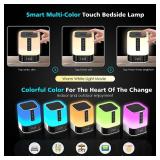 Hetyre Night Light Bluetooth Speaker, 5 in 1 Touch Control Bedside Lamp Dimmable Multi-Color Changing, Bedroom Alarm Clock, Best Birthday Gift Ideas for 10 11 12 13 14 Year Old Teenage Girls/Boys - Re