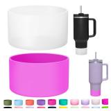2-Pack Silicone Boot for Stanley 30 40 OZ Cup, Boots for Stanley Cup Accessories, Non-Slip Tumbler Bottom Protector Cover, Noise Reduction Protective Sleeve for Quencher H2.0 / IceFlow 20oz 30oz - Ret