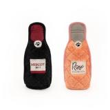 Z-StitchÂ® Happy Hour Crusherz 2-Pack - Merlot and RosÃ©, Funny Dog Toys for Aggressive Chewers, Durable Plush Alcohol Puppy Toys, Squeaky Toys for Dog Birthday - Retail: $13