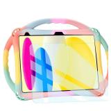 TopEsct Kids Case for iPad (A16) 11th Gen 11\" 2025, iPad 10th Gen 10.9\" 2022 with Tempered Glass Screen Protector, Silicone Shockproof Case Comes with Strap (Rainbow) - Retail: $25