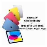 TopEsct Kids Case for iPad (A16) 11th Gen 11\" 2025, iPad 10th Gen 10.9\" 2022 with Tempered Glass Screen Protector, Silicone Shockproof Case Comes with Strap (Rainbow) - Retail: $25