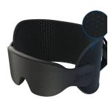 SARISUN Travel Pillow for Airplanes, Ultra-Thin Breathable Airplane Pillow Alternative, Airplane Head Strap with 3D Sleep Eye Mask, 360Â° Support for Long Flight, Work for Seats with Headrest, Black