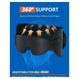 SARISUN Travel Pillow for Airplanes, Ultra-Thin Breathable Airplane Pillow Alternative, Airplane Head Strap with 3D Sleep Eye Mask, 360Â° Support for Long Flight, Work for Seats with Headrest, Black