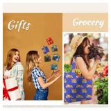 BeeGreen Cute Dog Cloth Gift Bags - Reusable Grocery Bag with Handles Foldable Washable 6 Pack - Extra Large Heavy Duty Tote Bag for Groceries (Bulk Holiday Packable Travel) - Shopping Bags for Women�