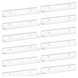 Lifewit Narrow Floating Shelves for Vinyl Record 12 Pack, 12\" Clear Wall Shelves for Nail Polish/Book/Picture/Makeup, Acrylic Wall Display Shelf Organizer for Bedroom, Living Room, Bathroom Decor - R