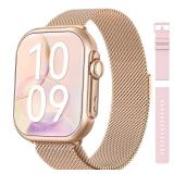 Smart Watch for Women Men Fitness: Smart Watch for iPhone&Android Bluetooth Call with SpO2 Sleep Heart Rate Monitor,IP68,Fitness Tracker with 120+Sport,Reloj Inteligente 30 Day+Battery Life, 2 Bands -