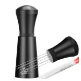 WDT Espresso Distribution Tool Espresso Stirrer Tools for Barista, 0.35mm 7 Needles Espresso Coffee Stirrer with Extra 7 Replaceable Needles, Aluminum Alloy Handle with Stand (Black) - Retail: $20