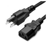 Standard 5ft (1.5m) 10 Amps 125 Volts Black 3 Prong AC Power Cord Cable for Electronics, TV, Computer, Printer, Radio, Monitor, Samsung, Dell, Vizio, LG, Asus, Laptop and More - Retail: $6