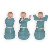 SwaddleDesigns 6-Way Omni Swaddle Sack, Arms Up Swaddle for Newborn, More Options to Calm Startle Reflex, Improves Sleep, 12-18 lbs, Heathered Teal - Retail: $25