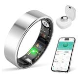 BIEMHA Smart Ring Health Tracker, Sleep/Exercise Monitoring, iOS/Android Compatible, IP68 Water Resistance, No Subscription Required, 5-Day Battery Life, Suitable for Both Women and Men (Silver, 10)