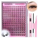 DIY Lash Extension Kit Natural Look Wispy Lash Clusters D 154 pcs Lashes Clusters 8-16 mm Eyelash Extension Kit Lash Bond and Seal Lash Tweezers Individual Lashes Lash Cluster Kit For Beginners - Reta