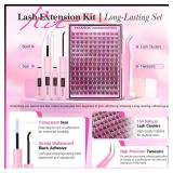 DIY Lash Extension Kit Natural Look Wispy Lash Clusters D 154 pcs Lashes Clusters 8-16 mm Eyelash Extension Kit Lash Bond and Seal Lash Tweezers Individual Lashes Lash Cluster Kit For Beginners - Reta