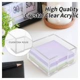 Acrylic Sticky Note Holder, 3 x 3 Crystal Clear Acrylic Notepad Holder Sticky Note Dispenser for Dorm Room and Office Desk Organizer - Retail: $10